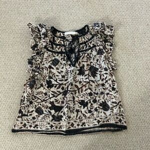 Floral Ruffle Sleeve Blouse